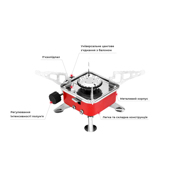 Фото Горелка газовая INTERTOOL GS-0010 туристическая  - Магазин MASMART