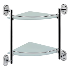 Фото Поличка кутова 2-ярусна Ledeme 25х25см,скло (LM1707-2)  - Магазин MASMART