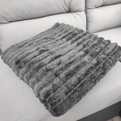 Фото Плед Королевская полоска 200х230см графитовый 4см евро...  - Магазин MASMART