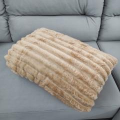 Фото Плед Королівська полоска 200х230см  бежевий 4см євро...  - Магазин MASMART