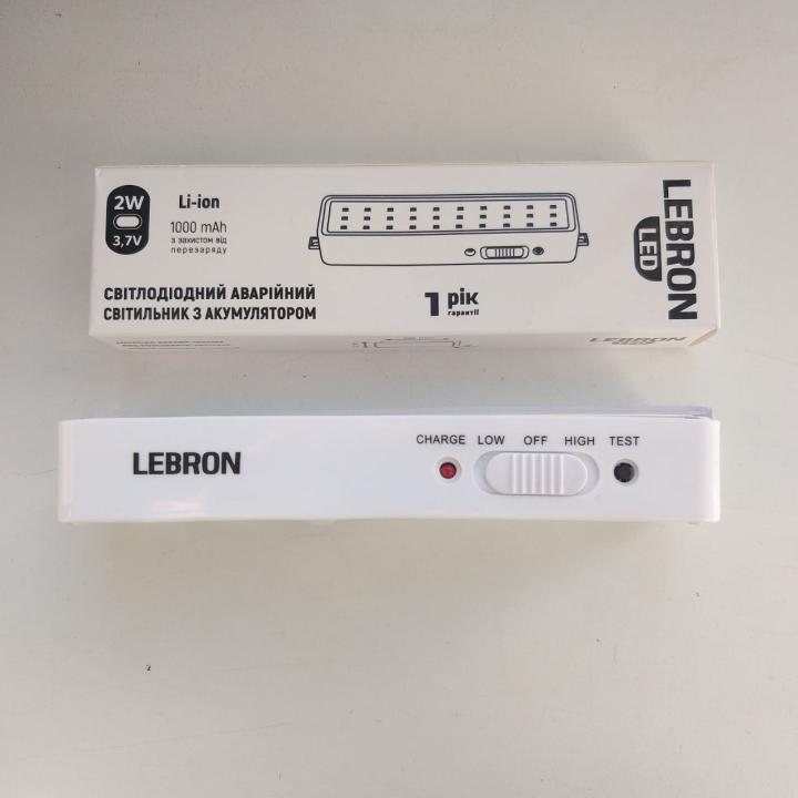 Фото Фонарь переносной LED Lebron L-EL-2W, 3,7V, 1000mAh, Li-ион. аккумуляторный  - Магазин MASMART