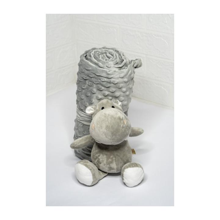 Фото Плед з іграшкою в асортименті (фламінго, бегемот, зебра / ведмідь, динозавр)  - Магазин MASMART
