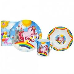 Фото Набор детский S&T 5141 Единорог микс 3 предмета керамика...  - Магазин MASMART