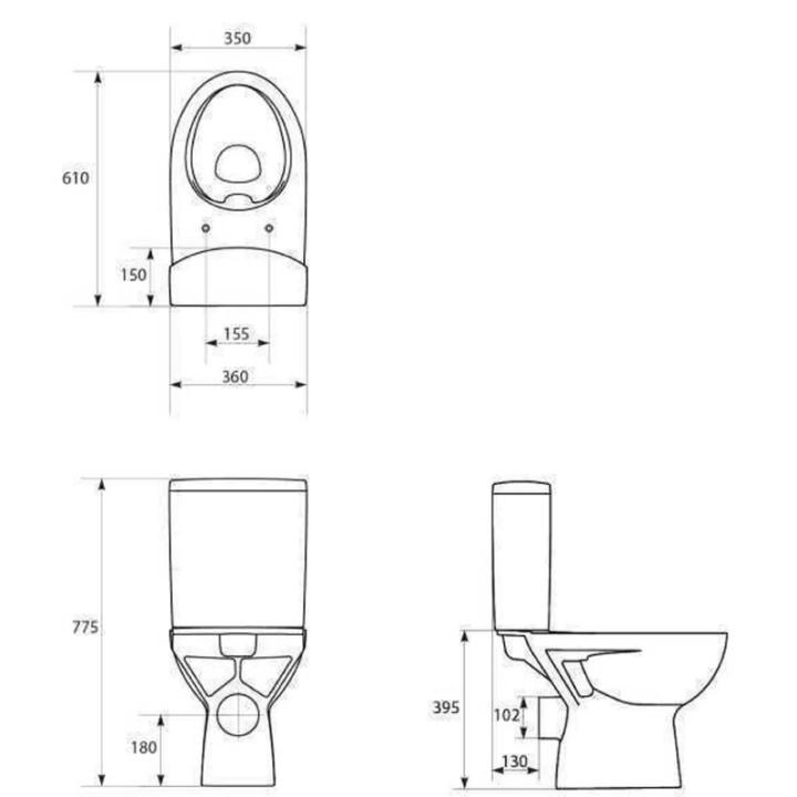 Фото Компакт Cersanit Parva CleanOn 011 Lift (дюропласт) горизонтальний випуск  - Магазин MASMART