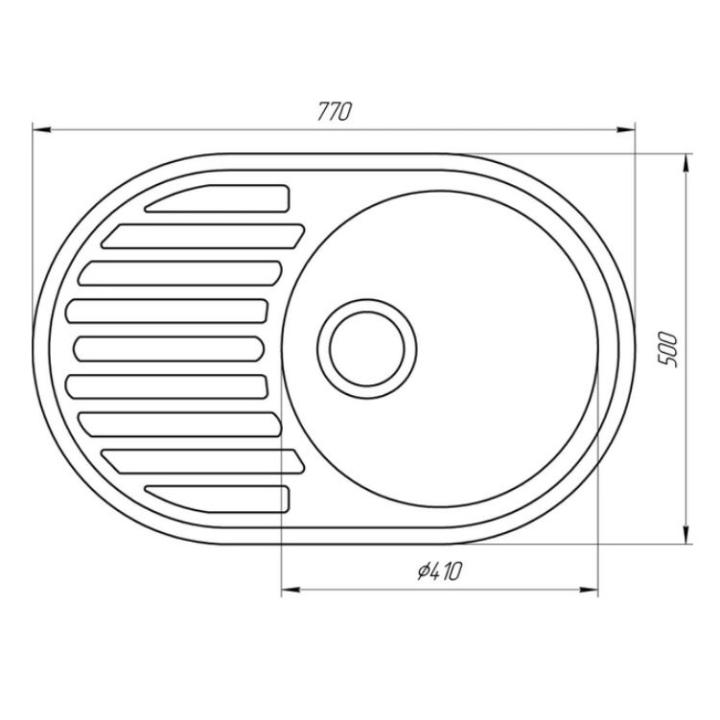 Фото Мойка гранитная Globus Lux Ohara 770х500мм (песчаная)  - Магазин MASMART