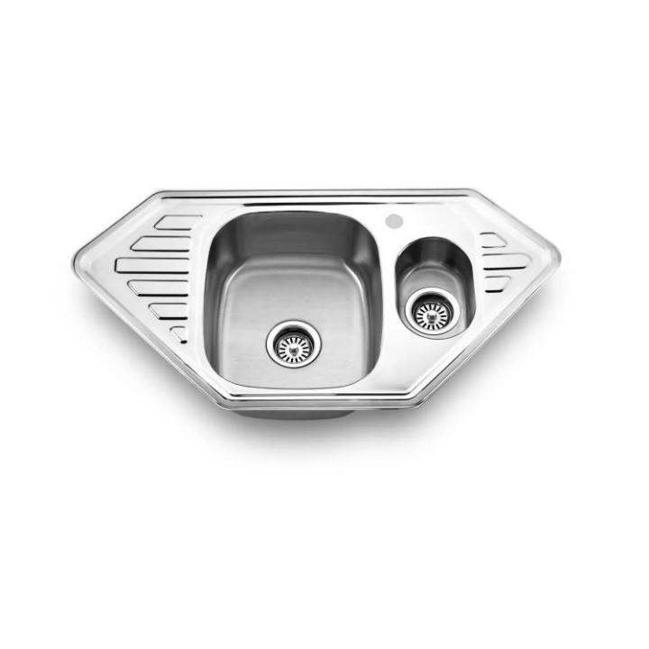 Фото Кухонная мойка Platinum 9550 D (сатин) (0,8 мм)  - Магазин MASMART