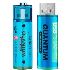 Фото Аккумуляторы AA (2 штуки) литий-ионные Quantum USB Li-ion...  - Магазин MASMART