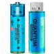 Фото Аккумуляторы AA (2 штуки) литий-ионные Quantum USB Li-ion AA 1.5V 1100mAh пластиковый кейс  - Магазин MASMART