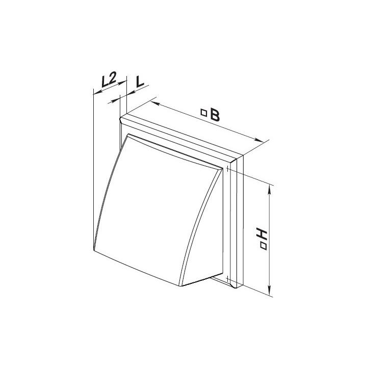 Фото Колпак вытяжной Vents МВ 102 ВК 154х110/Ø100 белый  - Магазин MASMART