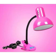 Фото Світильник настільний Loga Е27 малинова на прищіпці з...  - Магазин MASMART