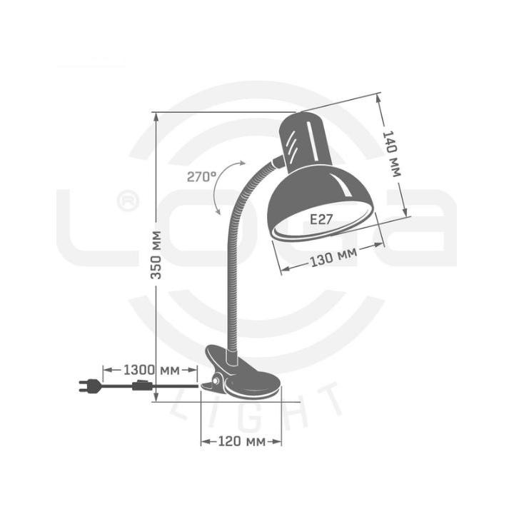 Фото Светильник настольный Loga Е27 малиновая на прищепке с цоколем  - Магазин MASMART