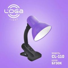 Фото Світильник настільний LOGA Е27 на прищіпці бузок  - Магазин MASMART
