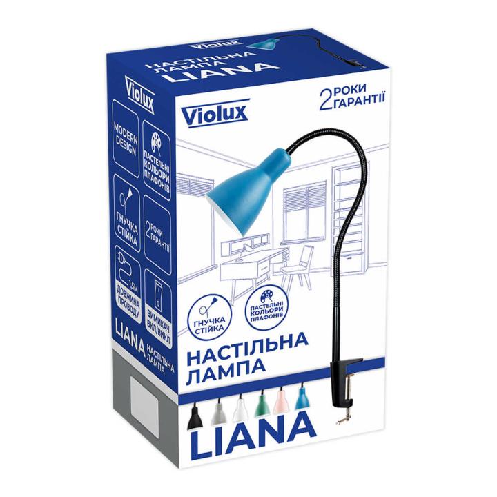 Фото Светильник настольный со струбциной Violux LIANA Е27 синий  - Магазин MASMART