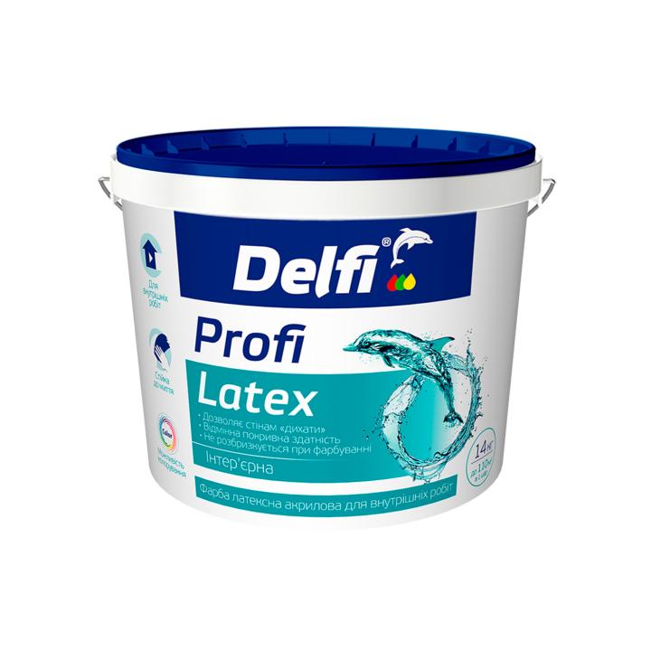 Фото Краска интерьерная латексная акриловая Profi Latex Delfi 14кг - Магазин MASMART