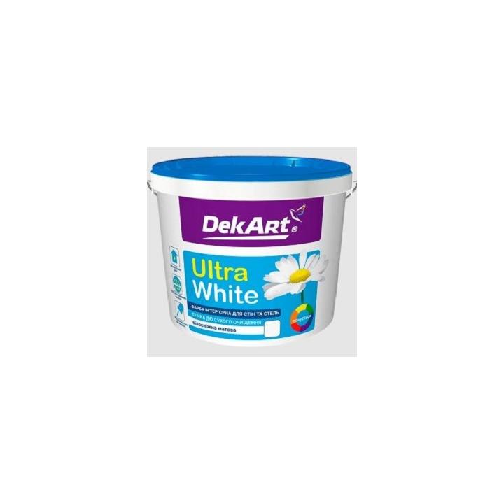 Фото Краска интерьерная акриловая матовая Ultra White DeKart для стен и потолков 1,2 кг - Магазин MASMART