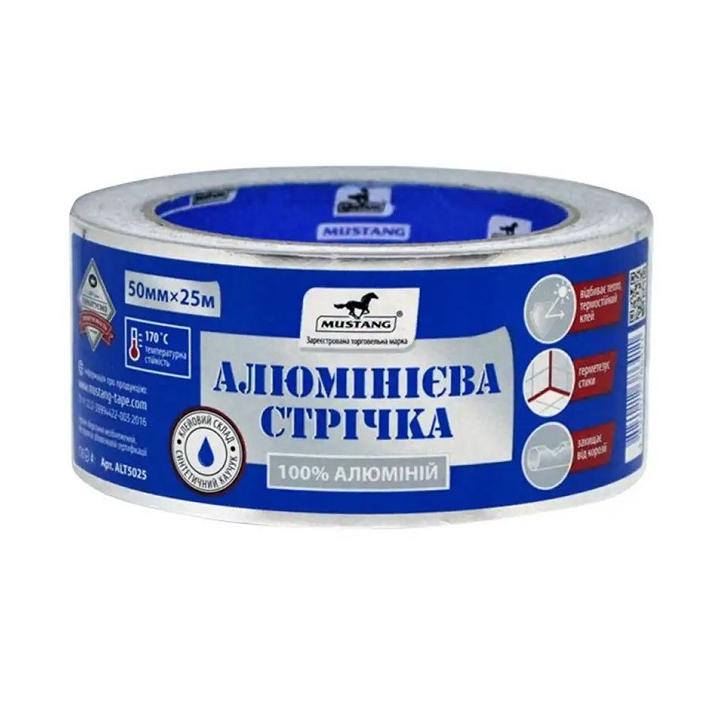 Фото Стрічка алюмінієва 50 мм х 25 м Mustang STANDART - Магазин MASMART