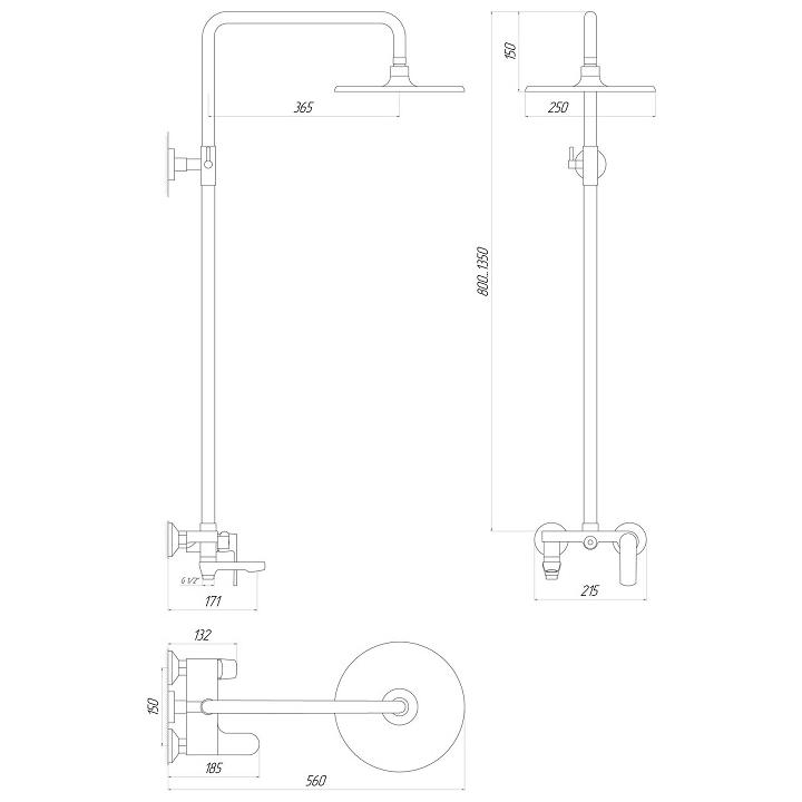 Фото Душевая система Globus Lux Laguna GLA-0002N  - Магазин MASMART