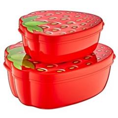 Фото Ланч-бокс Полуничка 0,55+0,25 л  - Магазин MASMART