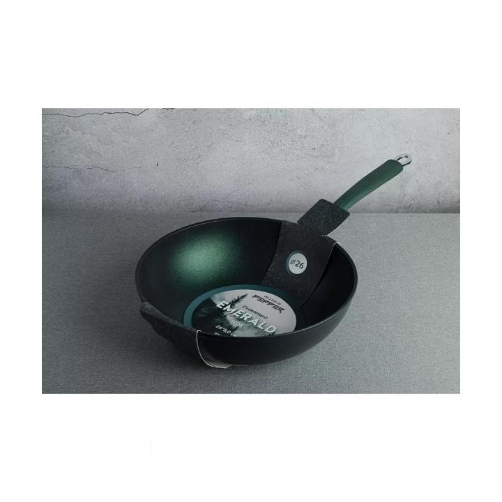Фото Сковорода PEPPER EMERALD WOK 26x8,0 см TITANIUM PRO  - Магазин MASMART