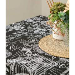 Фото Скатерть 150х180 лен Версаль черный  - Магазин MASMART
