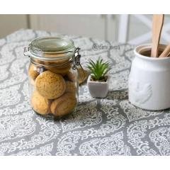 Фото Скатертина тефлонове покриття 150х180 Вензель сірий  - Магазин MASMART