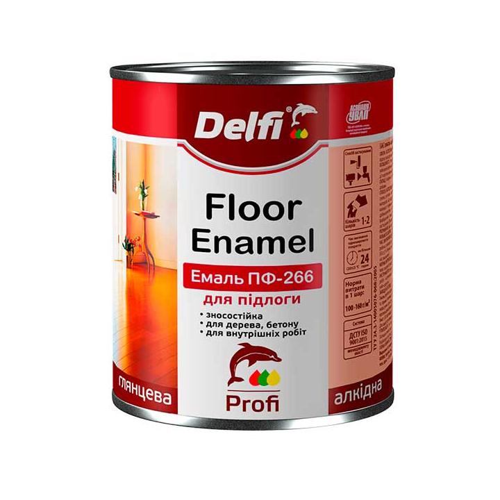 Фото Эмаль алкидная Delfi ПФ-266 красно-коричневая 0,9 кг - Магазин MASMART