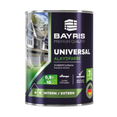 Фото Эмаль универсальная алкидная BAYRIS черная 0,9 кг  - Магазин MASMART