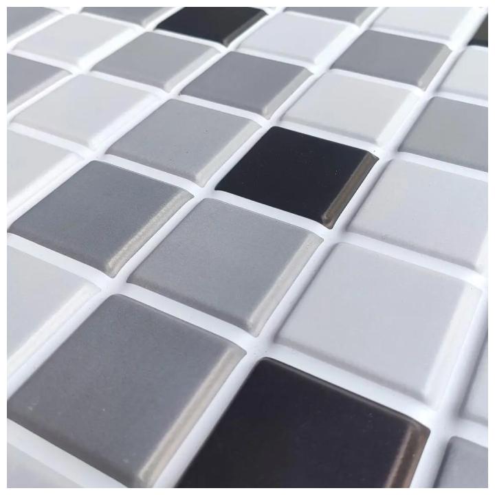 Фото Декоративна 3D-панель ПВХ 1181 960х480х4 мм чорно-біла мозаїка  - Магазин MASMART