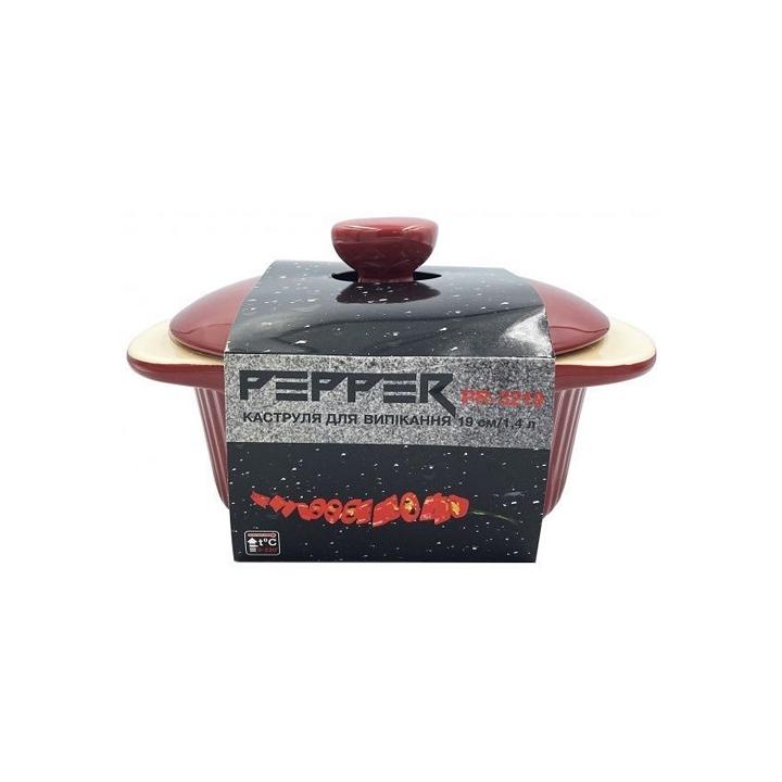 Фото Каструля для запікання Pepper з кришкою 19 см 1,4 л (PR-3219)  - Магазин MASMART