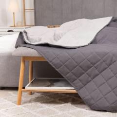 Фото Покрывало стеганное двухстороннее Viluta Дуэт 210х220 Графит  - Магазин MASMART