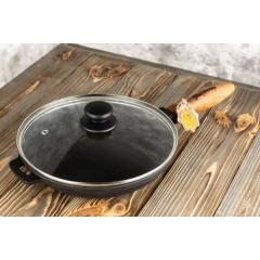 Фото Сковорода чугунная литая Maysternya 24х4 см с деревянной...  - Магазин MASMART