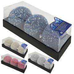 Фото Набір ялинкових куль 8 см (3 шт) 9358  - Магазин MASMART