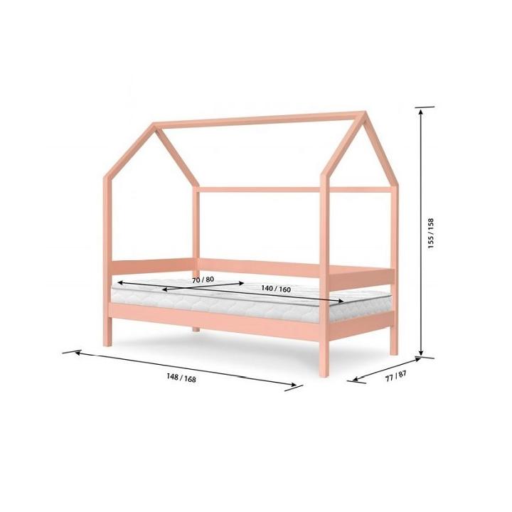 Фото Детская кроватка-домик СКАНДИ Stemma 160х80 розовое/мятное  - Магазин MASMART