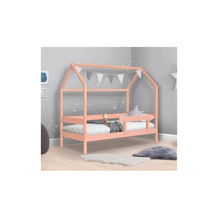 Фото Детская кроватка-домик СКАНДИ Stemma 160х80 розовое/мятное - Магазин MASMART