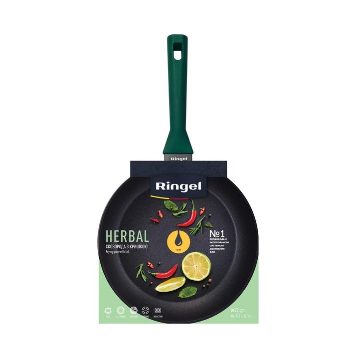 Фото Сковорідка RINGEL Herbal глибока з кришкою 24 см - Магазин MASMART