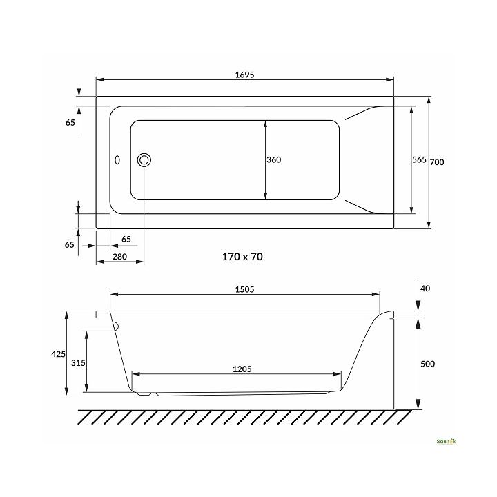 Фото Ванна акриловая Volle Solo 170x70 1210.001770  - Магазин MASMART