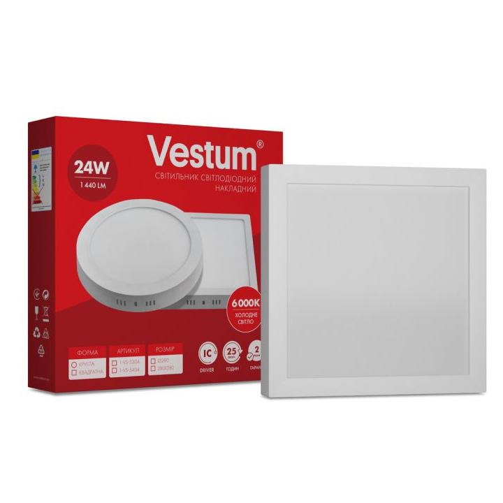 Фото Світильник накладний LED Vestum 24W 6000K (квадрат) - Магазин MASMART