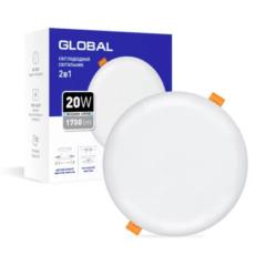 Фото Світильник вбудований LED Global 1-GSP-01-2041-RS 20W...  - Магазин MASMART