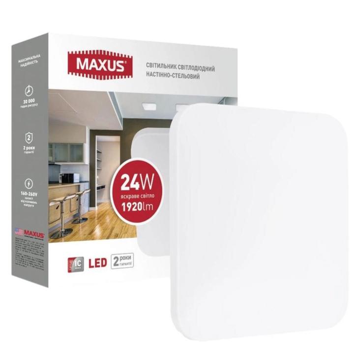 Фото Светильник LED Maxus 1-MCL-2441-01-S Ceiling light 24W 4100K (квадрат) - Магазин MASMART