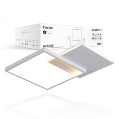 Фото Світильник LED Feron AL6200 QUADRO S 50W квадрат білий...  - Магазин MASMART