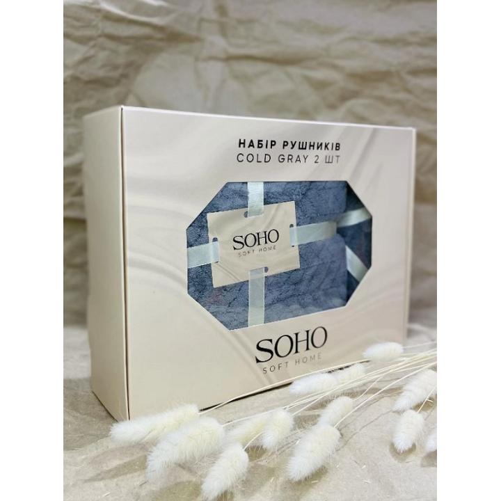 Фото Набор полотенец микрофибра SOHO 35х75 см/70х140 см серый  - Магазин MASMART
