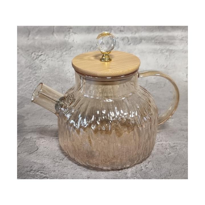 Фото Заварювальний чайник 1,5л S&T YANTAR з бамбуковою кришкою  - Магазин MASMART