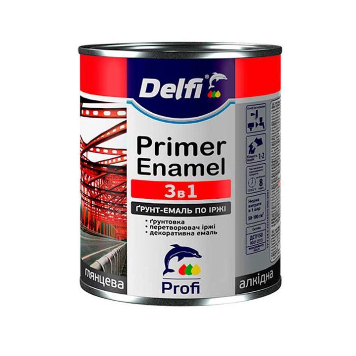 Фото Грунт-эмаль на ржавчину 3в1 Delfi темно-коричневая 0,9 кг - Магазин MASMART