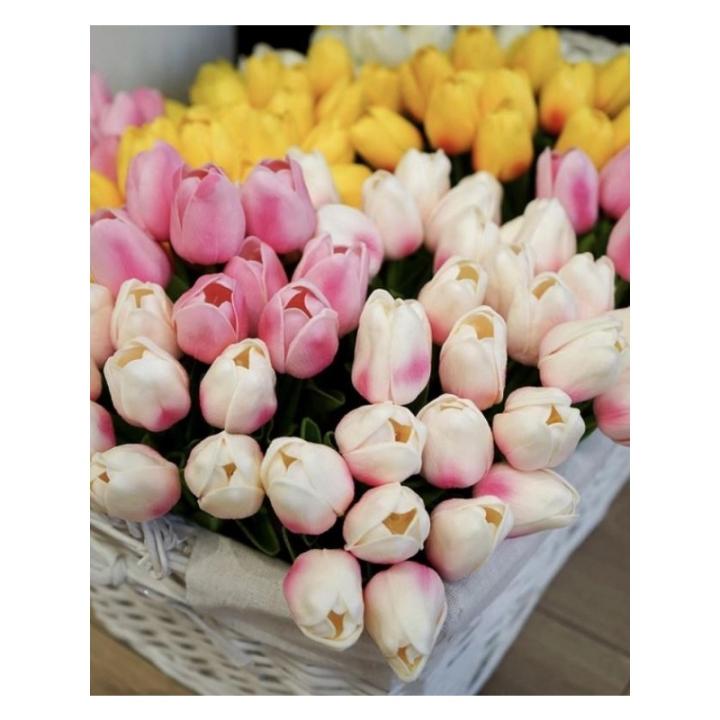 Фото Букет тюльпанів латекс 5 шт. (кольори в асортименті) - Магазин MASMART