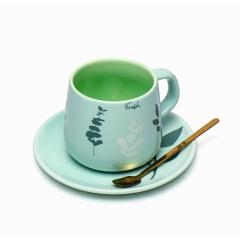 Фото Чашка з блюдцем та ложкою Stenson FRESH 230 мл  - Магазин MASMART