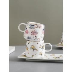 Фото Чашка з блюдцем та ложкою FLOVERS 220 мл  - Магазин MASMART