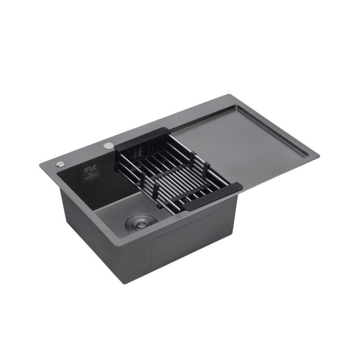 Фото Кухонна мийка Kroner KRP PVD Schwarze - 7849LHM  - Магазин MASMART