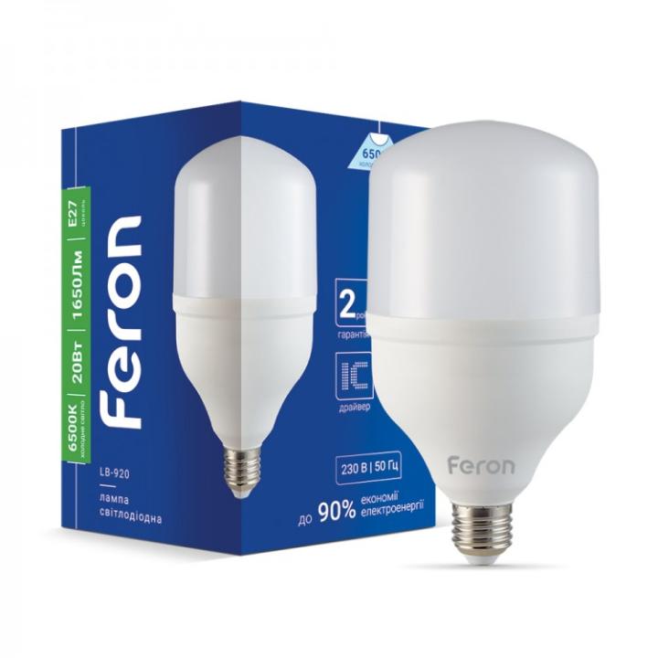 Фото Лампа LED Feron LB-920 А80 20W E27 6500K - Магазин MASMART