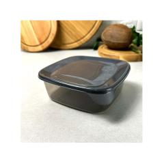 Фото Контейнер пищевой Грация 15х15х5,5 см серый 0,8 л  - Магазин MASMART