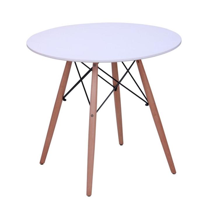 Фото Стол обеденный Этна МДФ белый 800х800х750 круглый  - Магазин MASMART